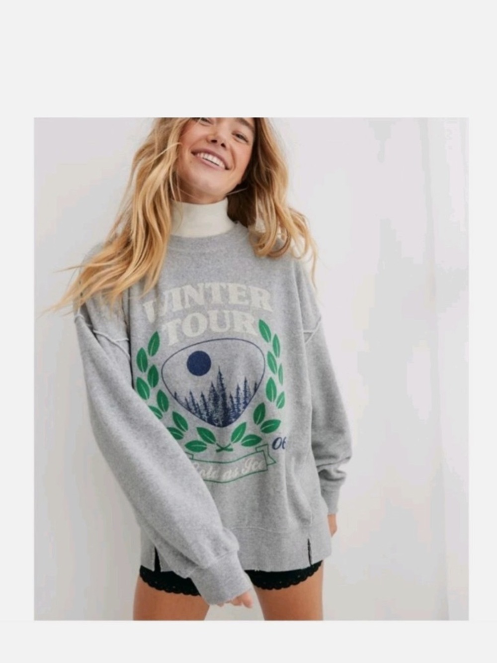 AERIE The Chill Cozy Crew Oversized Terry Sweatshirt